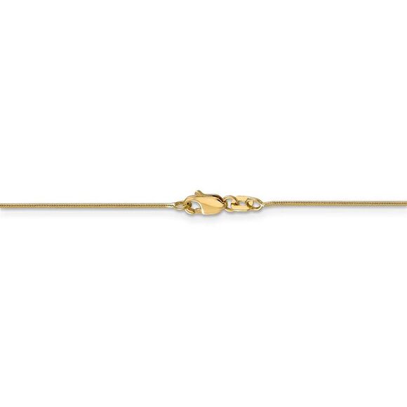 0.8mm 14k Yellow Gold Solid Round Snake Chain Necklace, 24 Inch